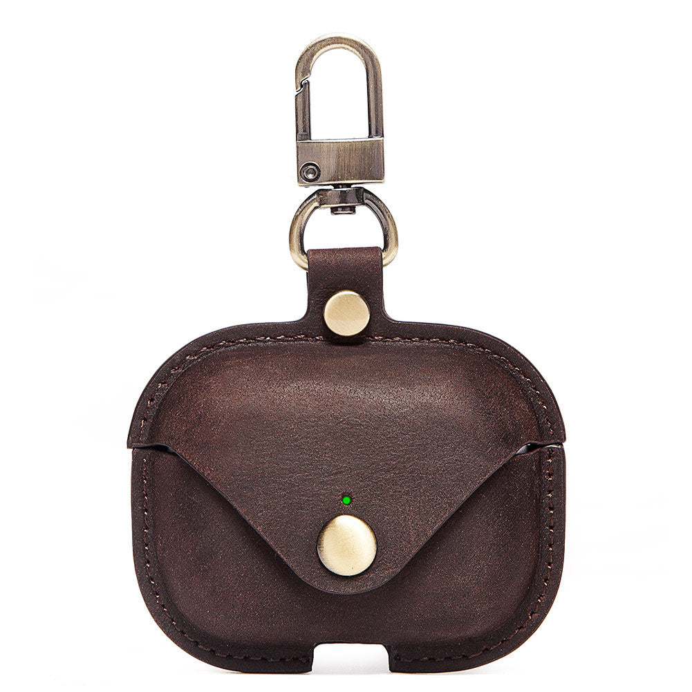 New Airpods Generation 3 Protective Case Leather Protective Cover Iphone Earphone Cover Third Generation Crazy Horse Leather Earphone Cover