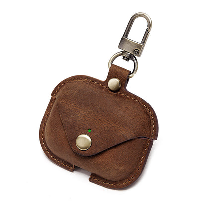 New Airpods Generation 3 Protective Case Leather Protective Cover Iphone Earphone Cover Third Generation Crazy Horse Leather Earphone Cover