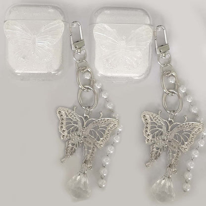 Creative Flash Pink Stereo Butterfly Chain Earphone Case Suitable for AirPods Generation 1/2 Anti Drop Pro2 Generation 3