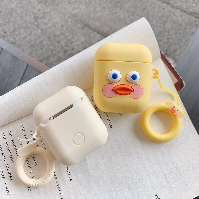 Cute Cartoon Earphone Case for Airpods 2 Cover Soft Silicone Slim Earphone Cover for Airpods 1 Case Bag Protective Strap Cases