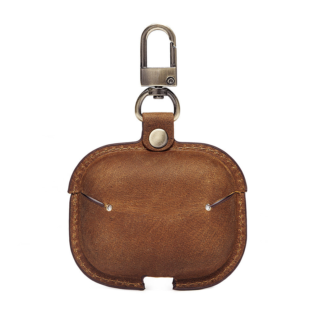 New Airpods Generation 3 Protective Case Leather Protective Cover Iphone Earphone Cover Third Generation Crazy Horse Leather Earphone Cover