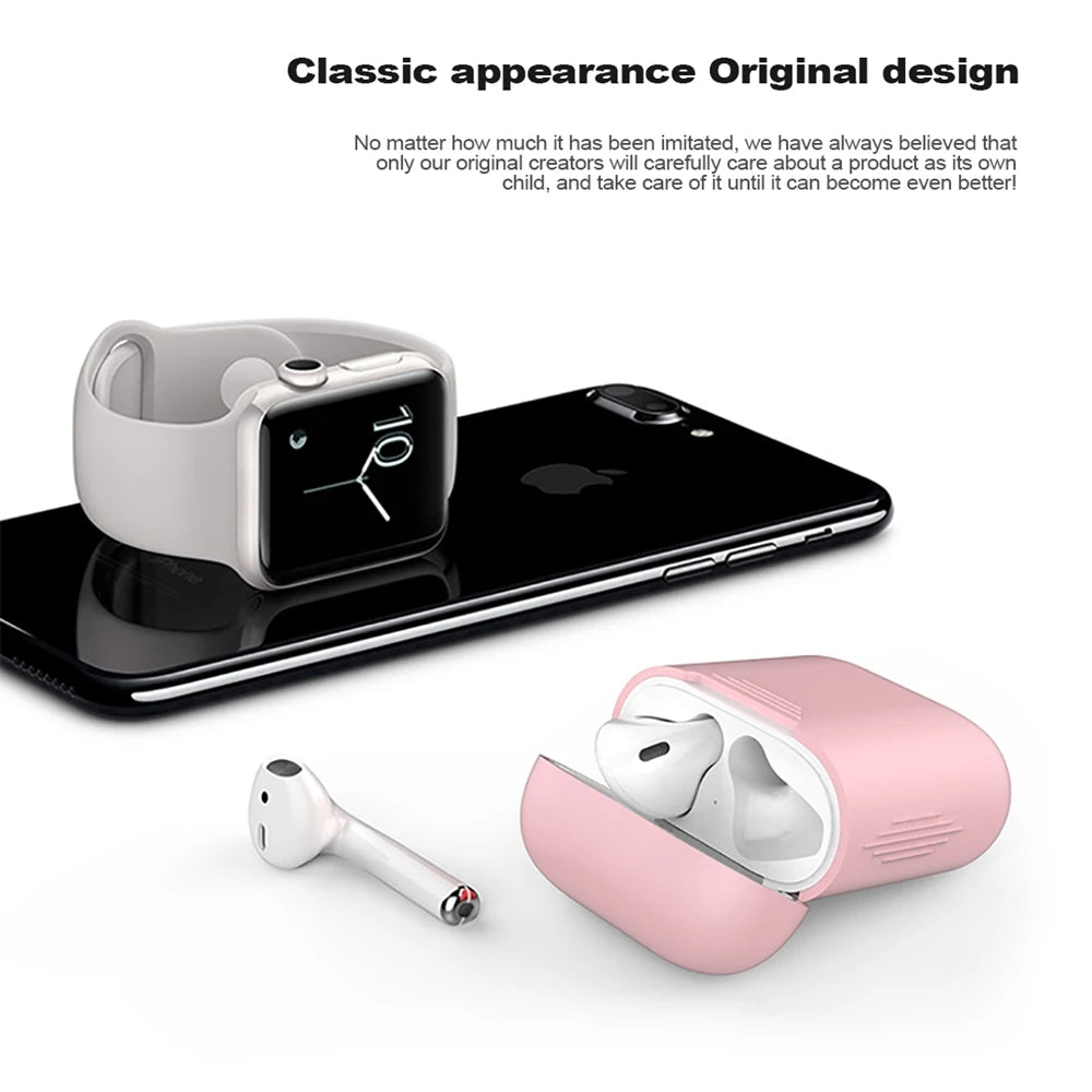 Funda de silicona suave para Apple Airpods funda a prueba de golpes para Apple AirPods auriculares fundas Ultra Thin Air Pods Protector funda